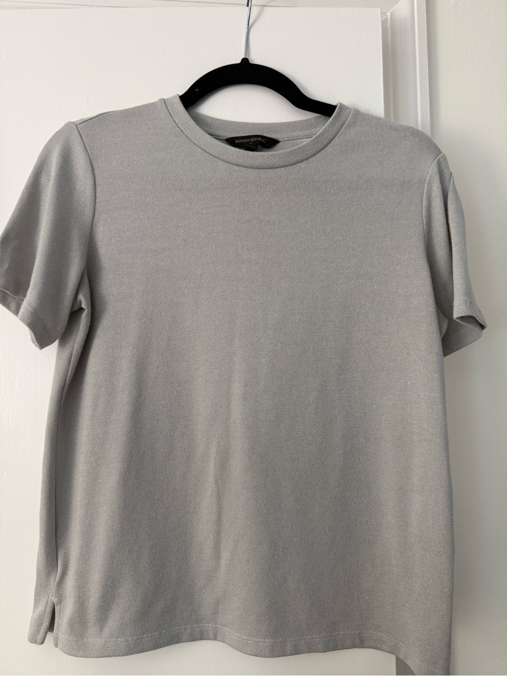 Banana Republic Short-Sleeve Silver Crewneck Tee